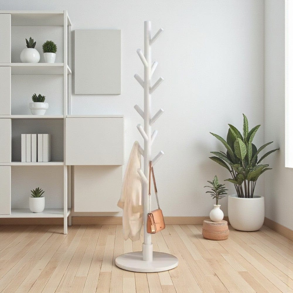 My Store Blanc Porte Manteau sur Pied Arbre 12 Crochets blanc