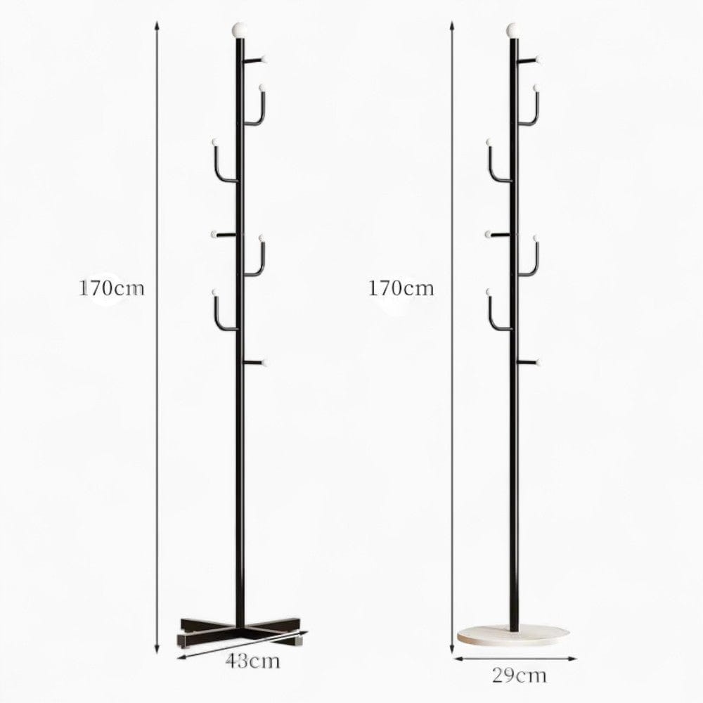 My Store Blanc Porte Manteau sur Pied Branche Champignon Base Croisée blanc