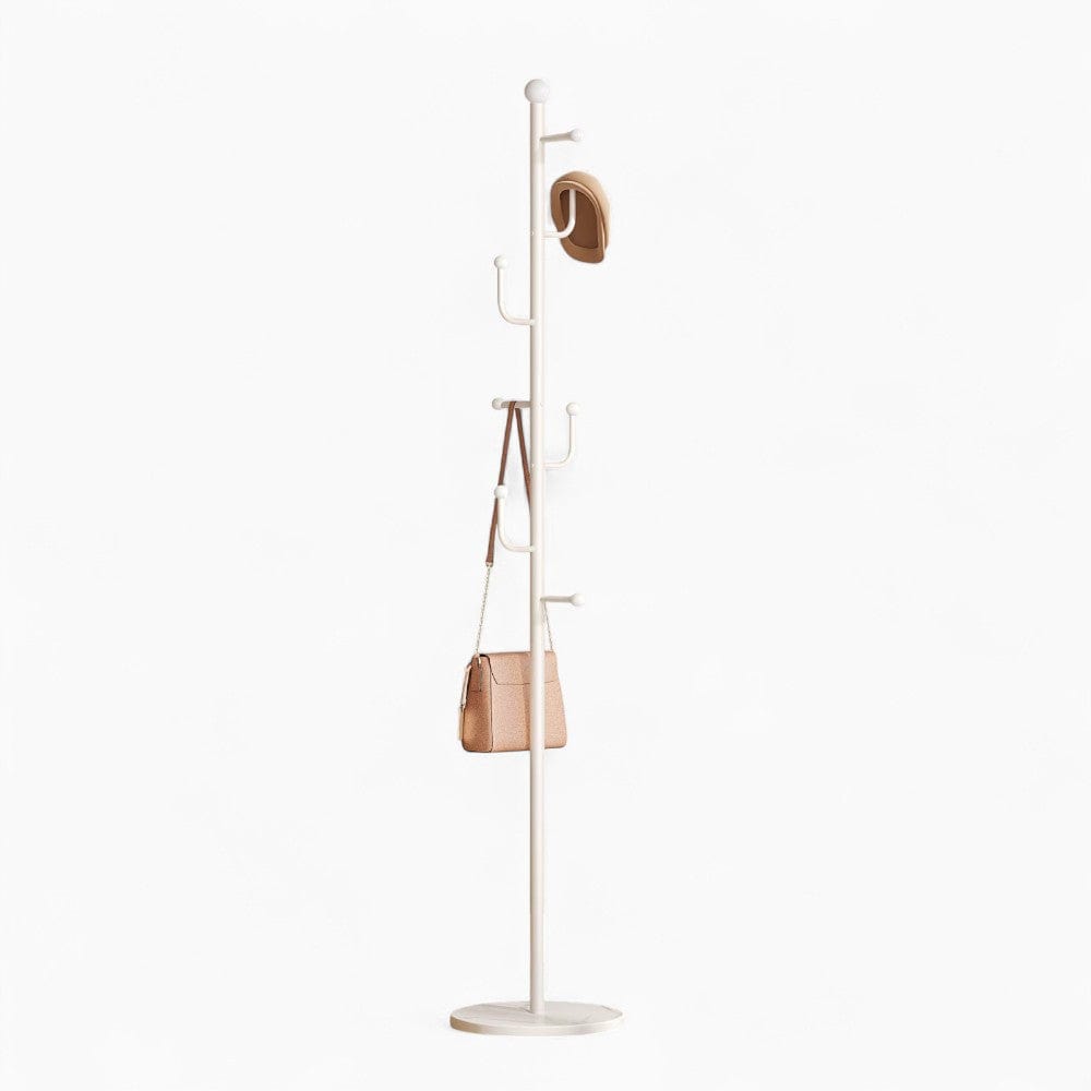 My Store Blanc Porte Manteau sur Pied Branche Champignon Blanc
