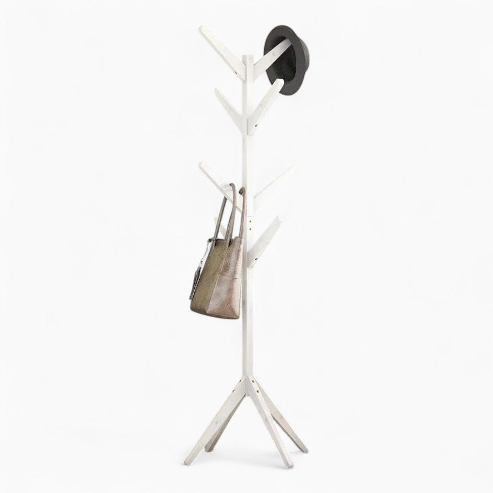 My Store Blanc Porte Manteau sur Pied Design Arbre bois blanc