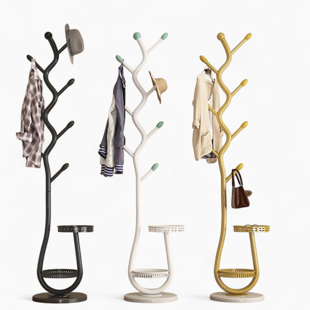 My Store Blanc Porte Manteau sur Pied Rangement bas blanc