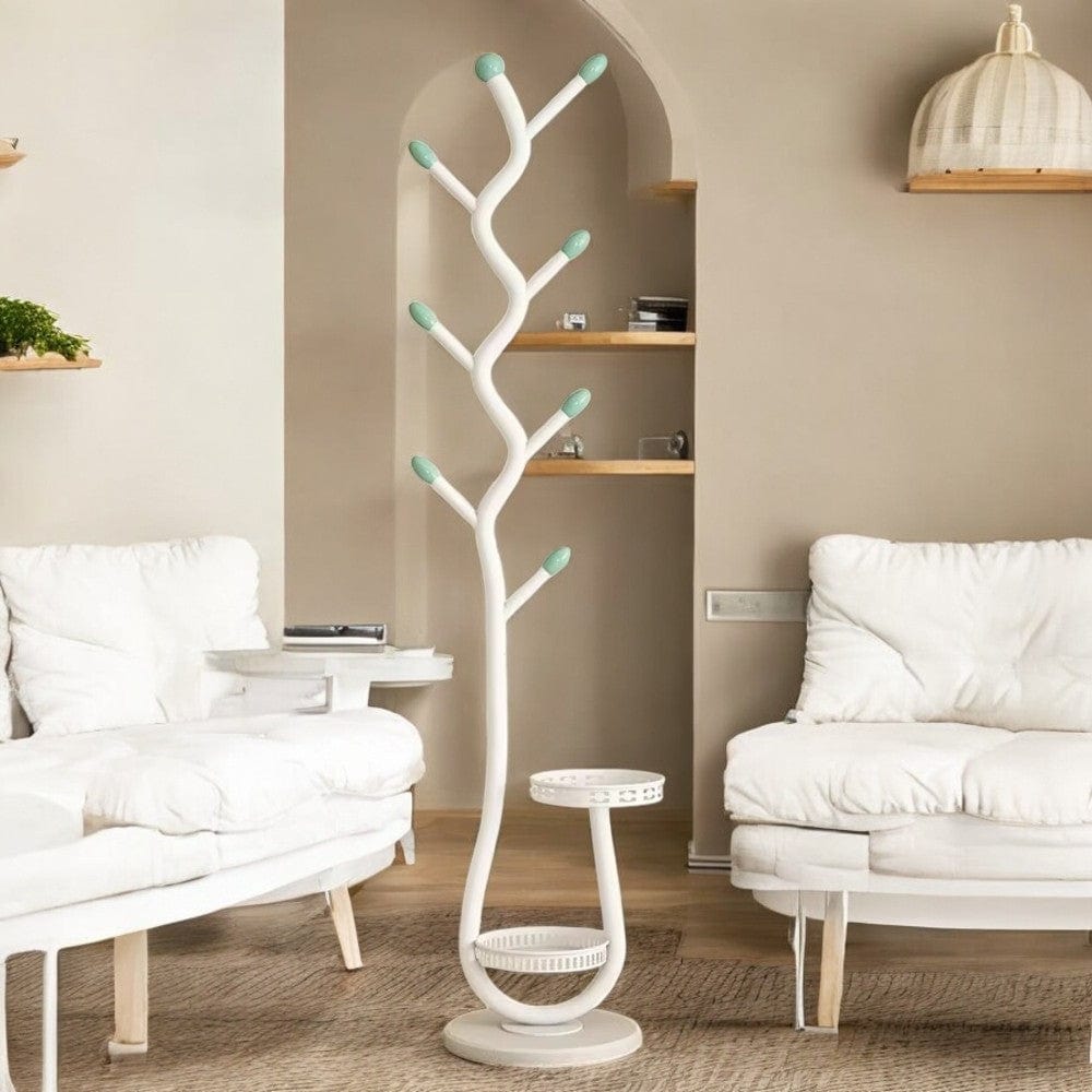 My Store Blanc Porte Manteau sur Pied Rangement bas blanc