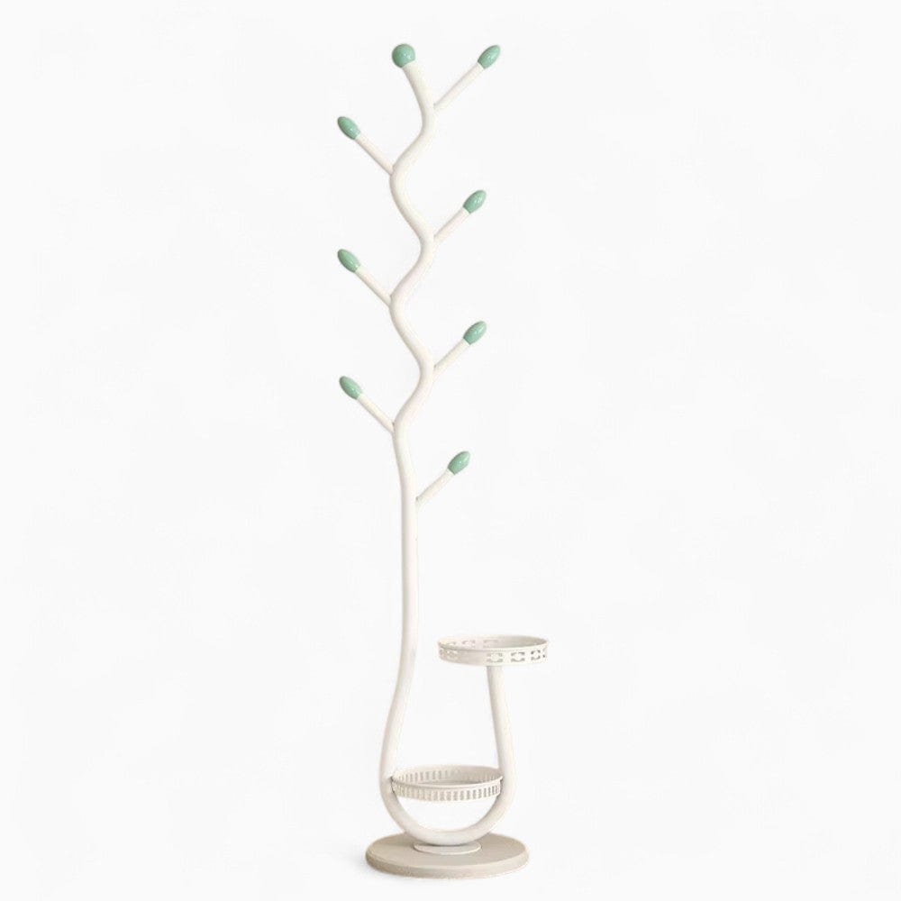 My Store Blanc Porte Manteau sur Pied Rangement bas blanc