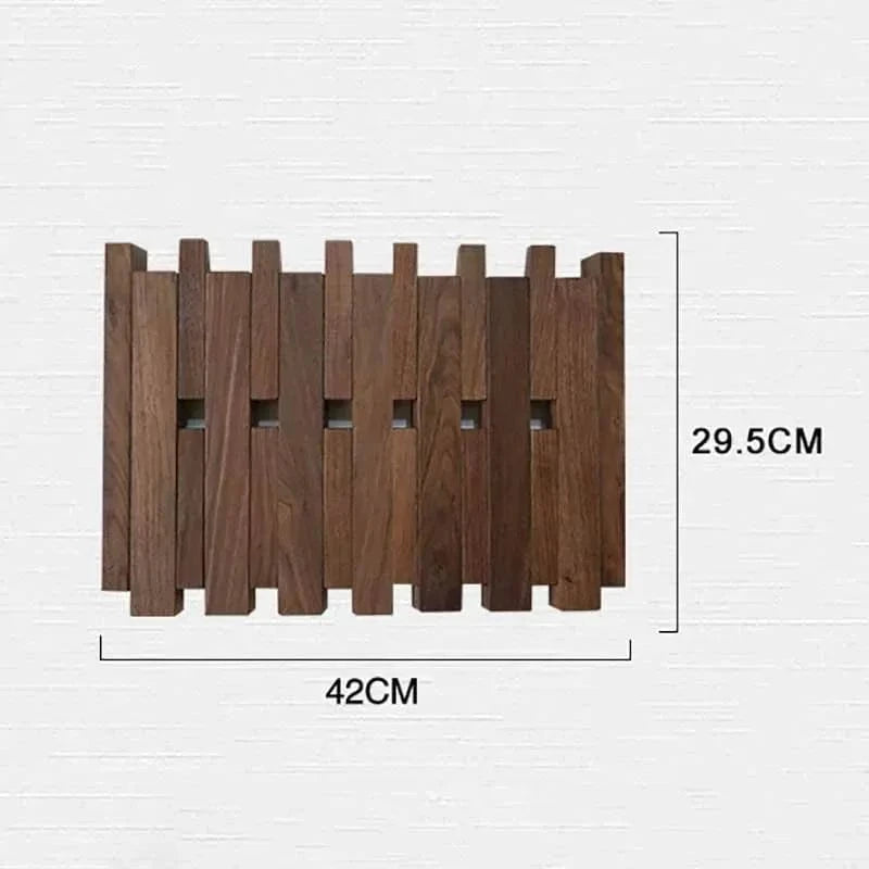 My Store Marron Porte Manteau bois Carré foncé