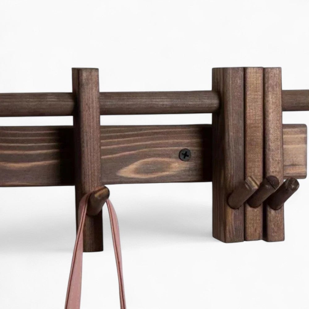 My Store Marron Porte Manteau bois Mural 6 petites barres