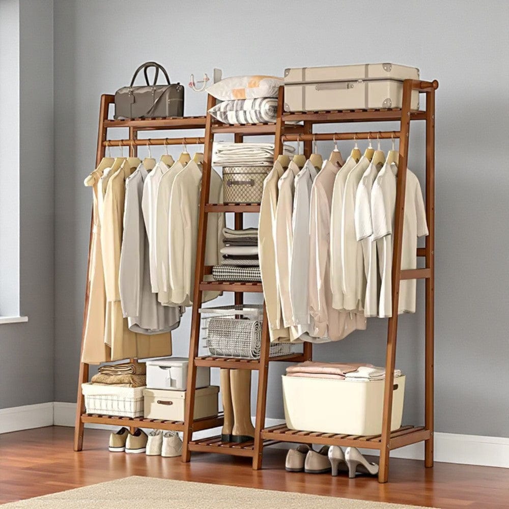 My Store Marron Porte Manteau Meuble Chaussure Grand dressing bois