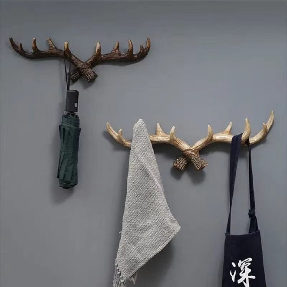 My Store Marron Porte Manteau Mural Bois de cerf foncé