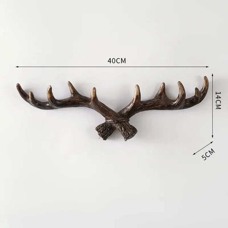 My Store Marron Porte Manteau Mural Bois de cerf foncé
