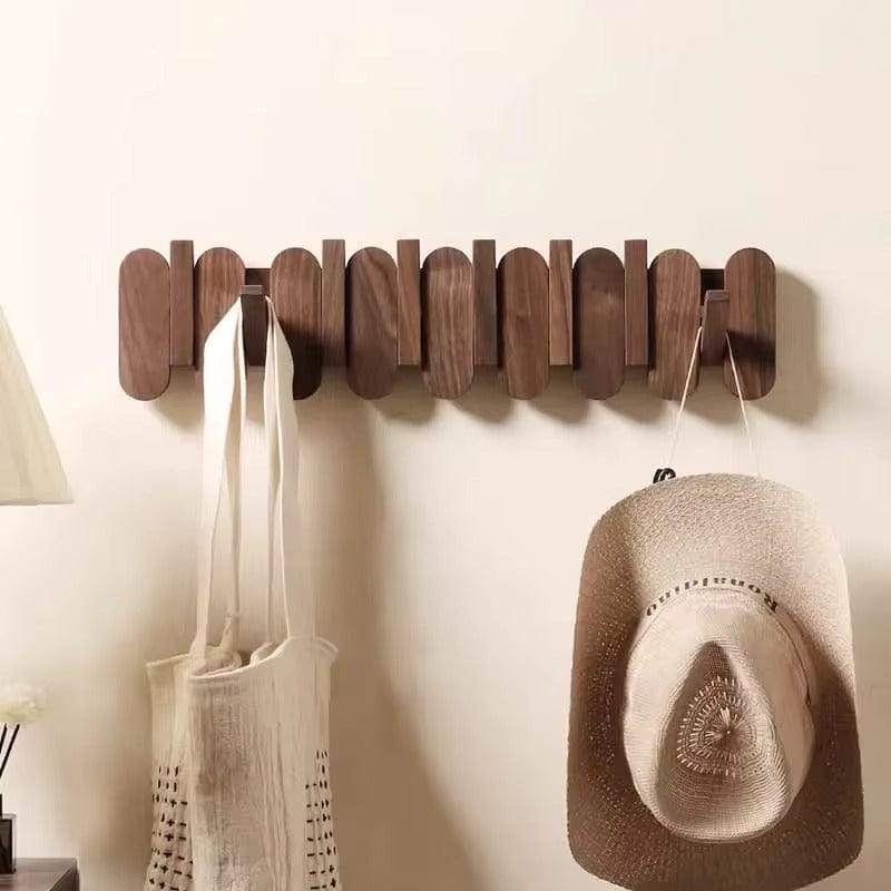 My Store Marron Porte Manteau Mural Design arrondi bois foncé