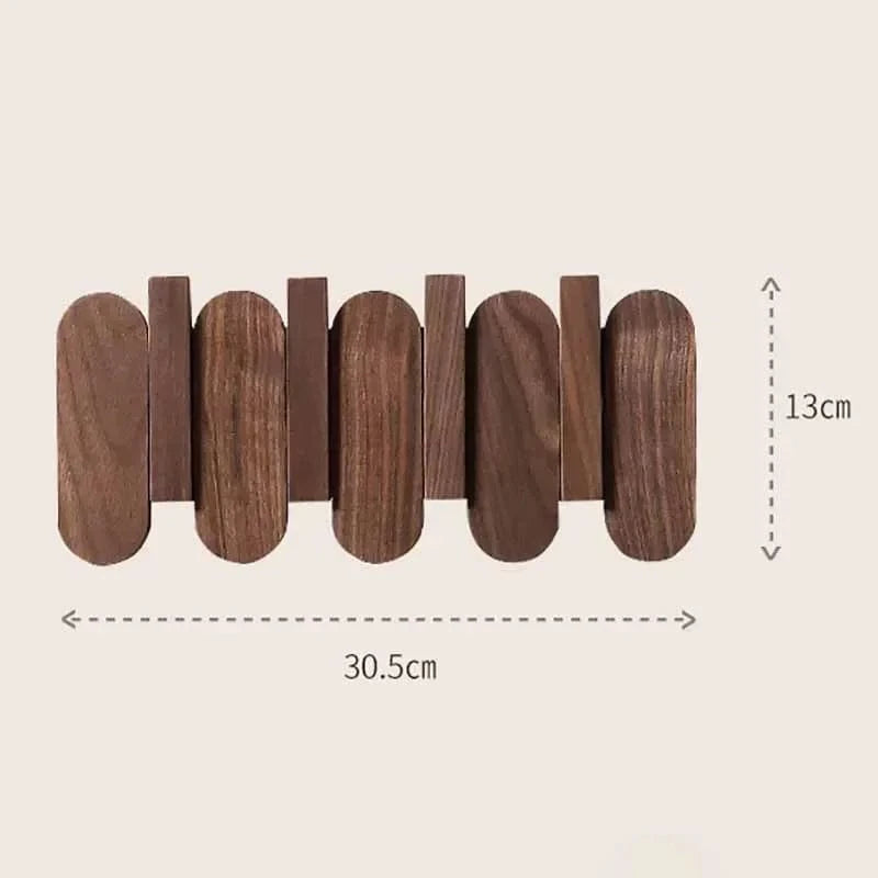 My Store Marron Porte Manteau Mural Design arrondi bois foncé