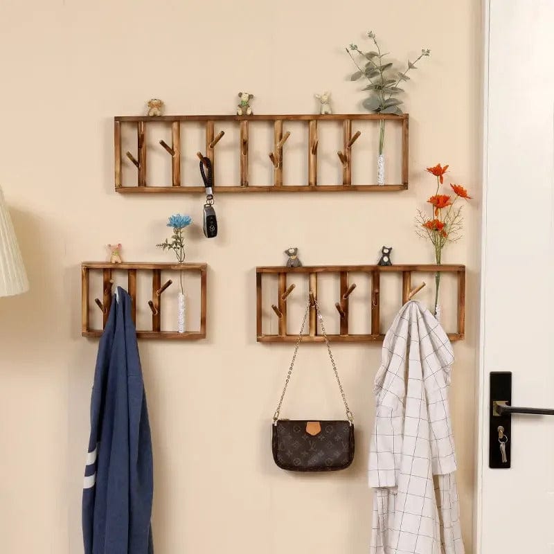 My Store Marron Porte Manteau Mural Tige bois