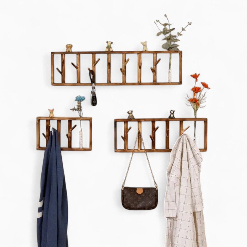 My Store Marron Porte Manteau Mural Tige bois