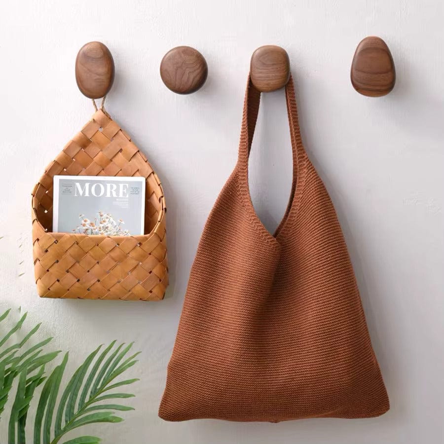 My Store Marron Porte Manteau Patere Ovale bois foncé