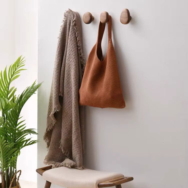 My Store Marron Porte Manteau Patere Ovale bois foncé