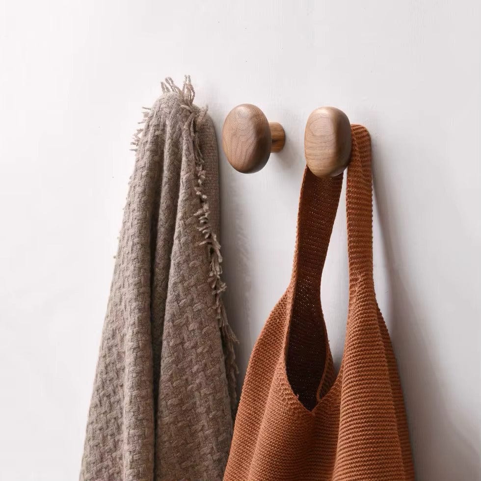 My Store Marron Porte Manteau Patere Rond bois foncé