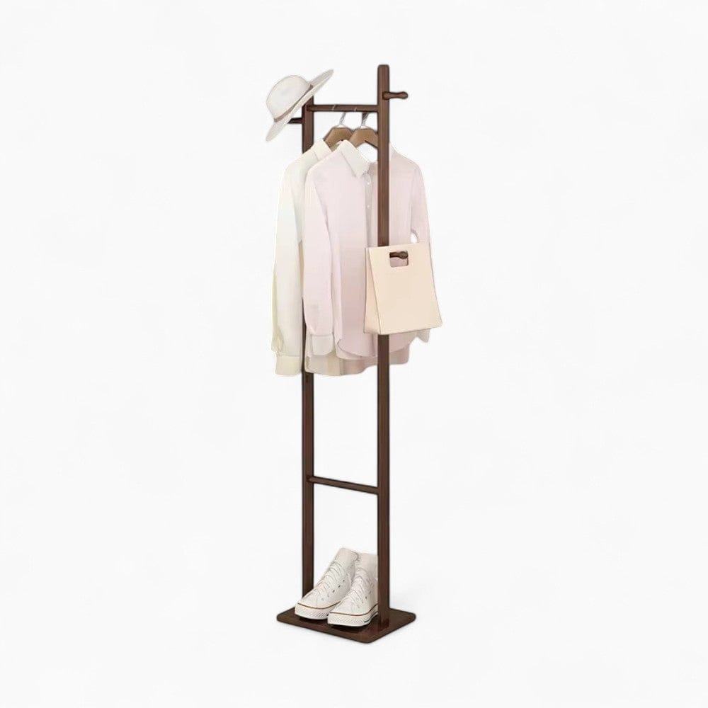 My Store Marron Porte Manteau sur Pied 2 Pied bois foncé