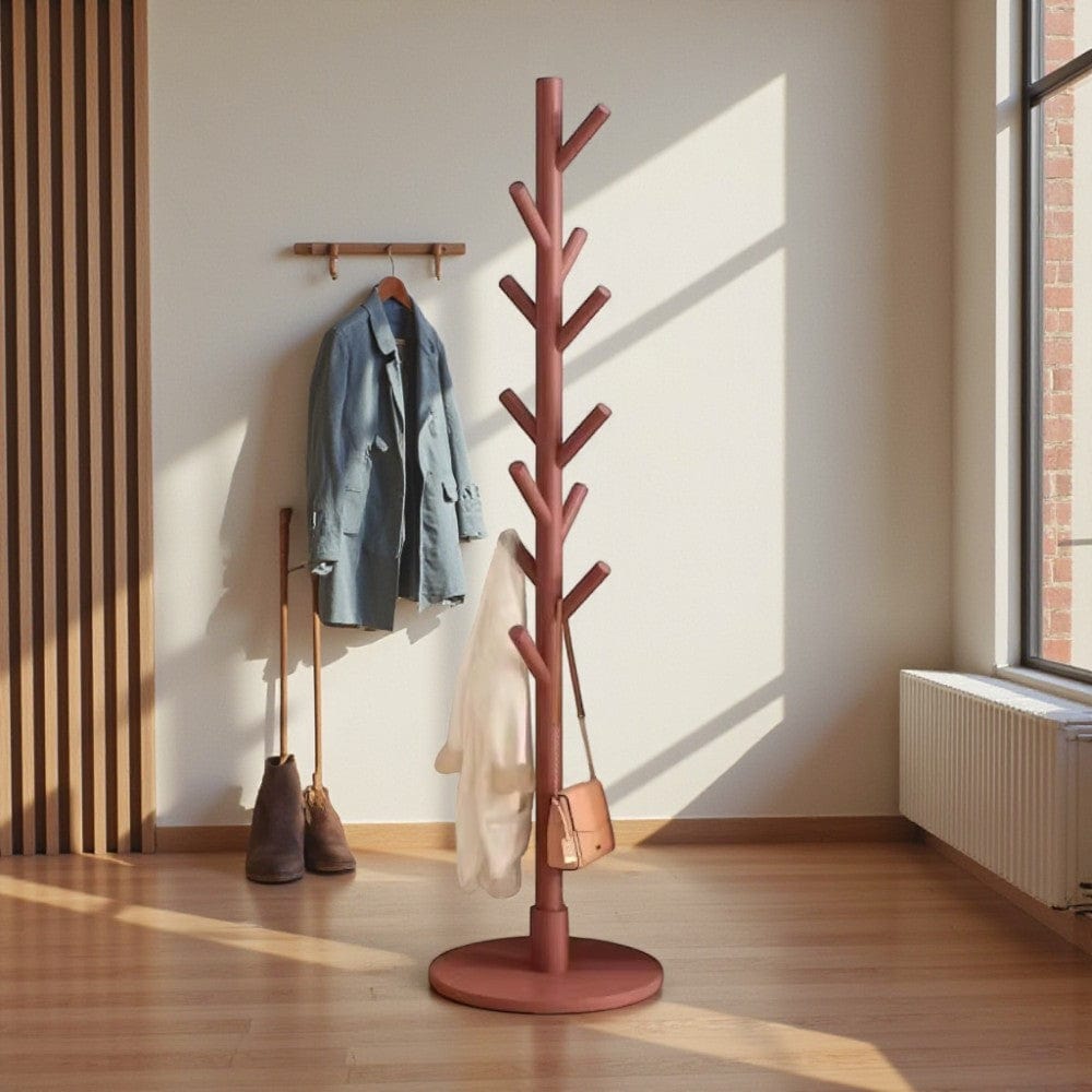 My Store Marron Porte Manteau sur Pied Arbre 12 Crochets bois foncé