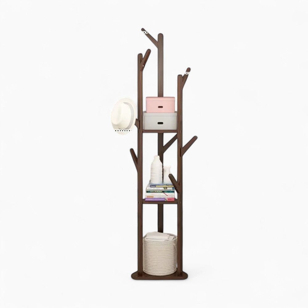 My Store Marron Porte Manteau sur Pied Entrée bois foncé