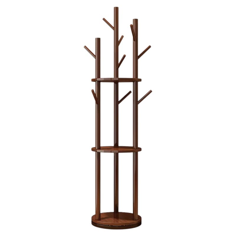 My Store Marron Porte Manteau sur Pied Entrée Grande Branche bois foncé