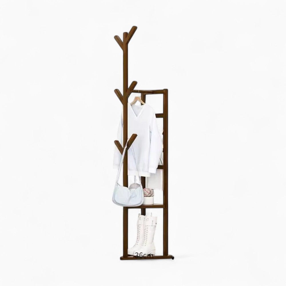 My Store Marron Porte Manteau sur Pied Multifonction bois foncé
