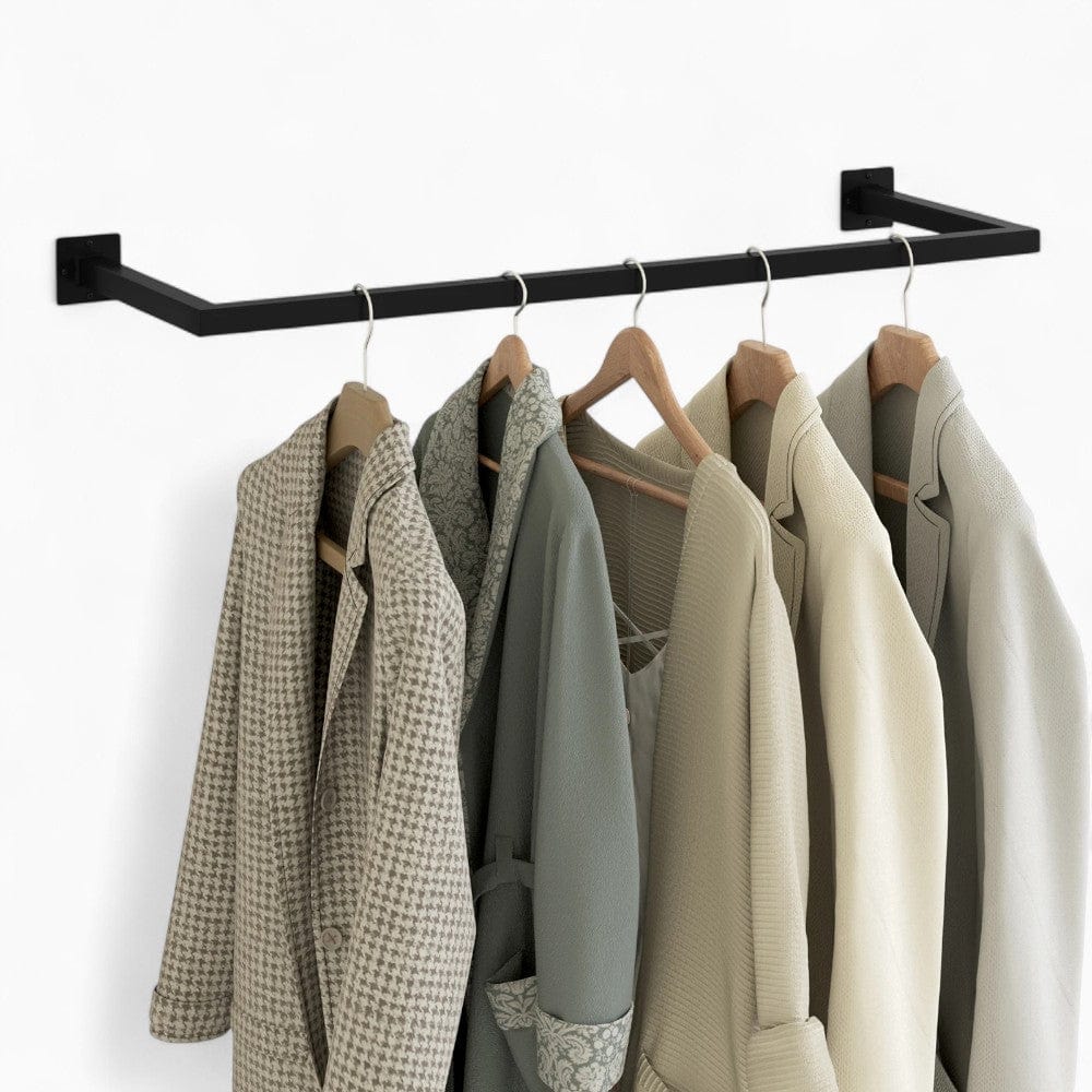 My Store Noir Barre Porte Manteau Mural