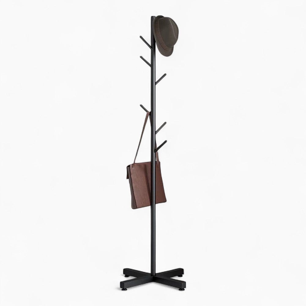 My Store Noir Porte Manteau Arbre sur Pied Base croisée Noir