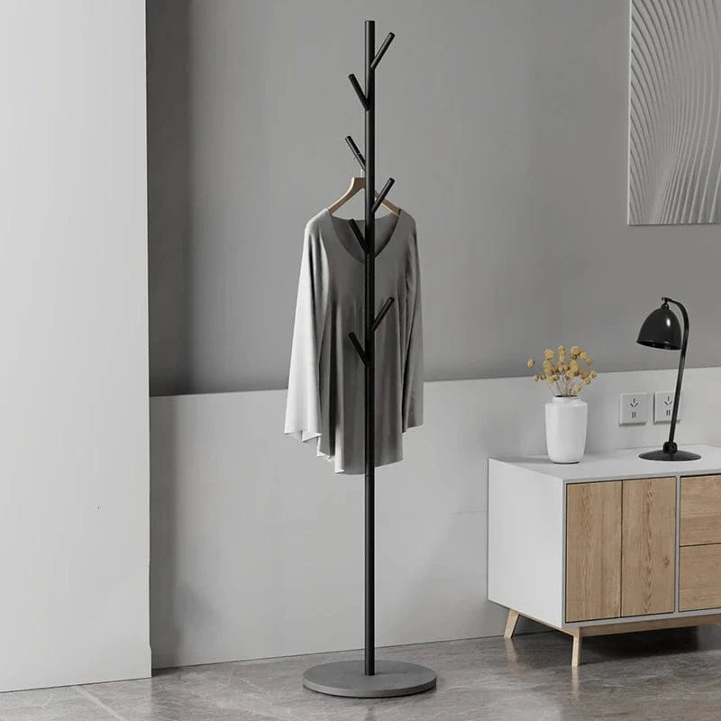 My Store Noir Porte Manteau Arbre sur Pied Noir