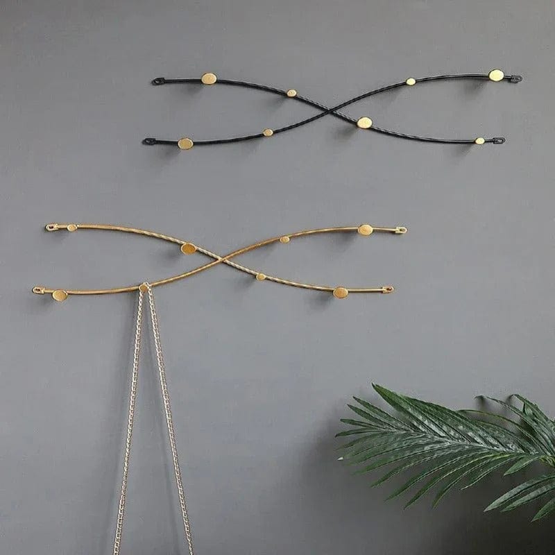 My Store Noir Porte Manteau design Vague croisée noir