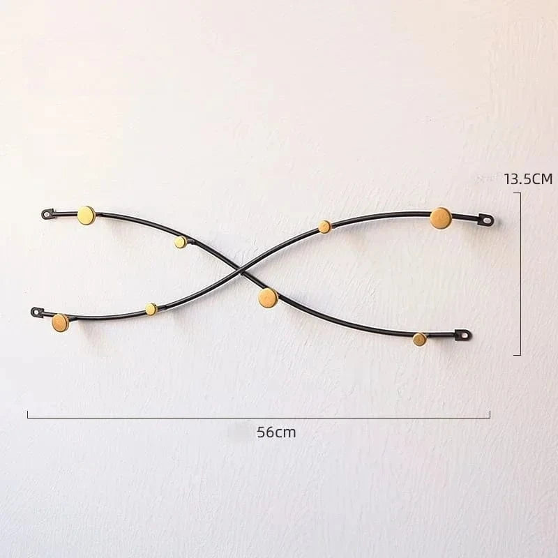 My Store Noir Porte Manteau design Vague croisée noir