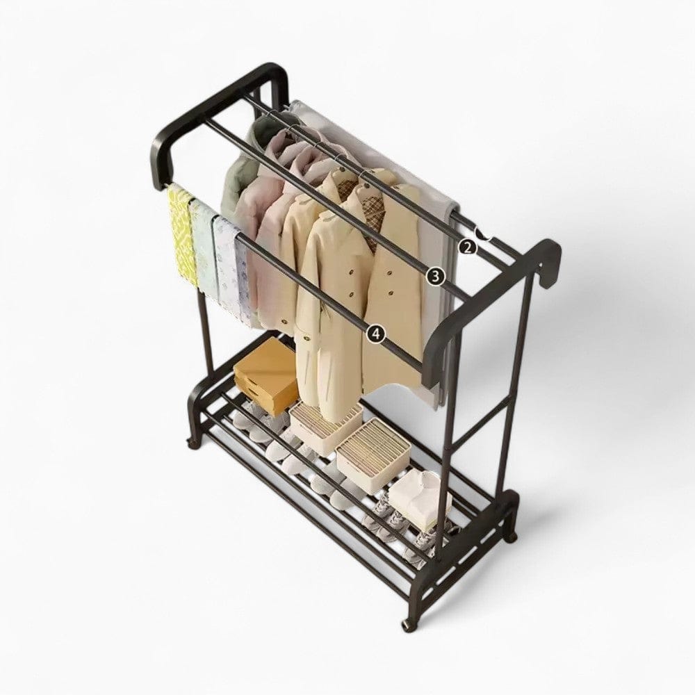 My Store Noir Porte Manteau Meuble Chaussure Penderie noir