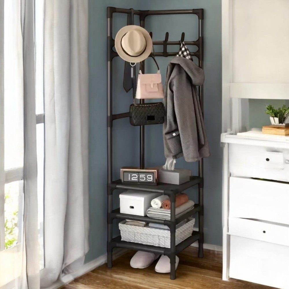 My Store Noir Porte Manteau Meuble Chaussure Rangement noir