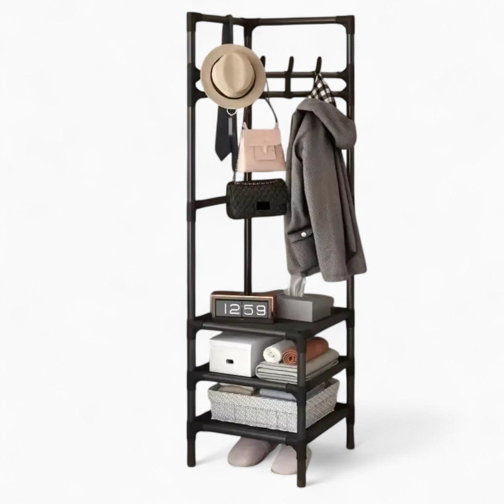 My Store Noir Porte Manteau Meuble Chaussure Rangement noir