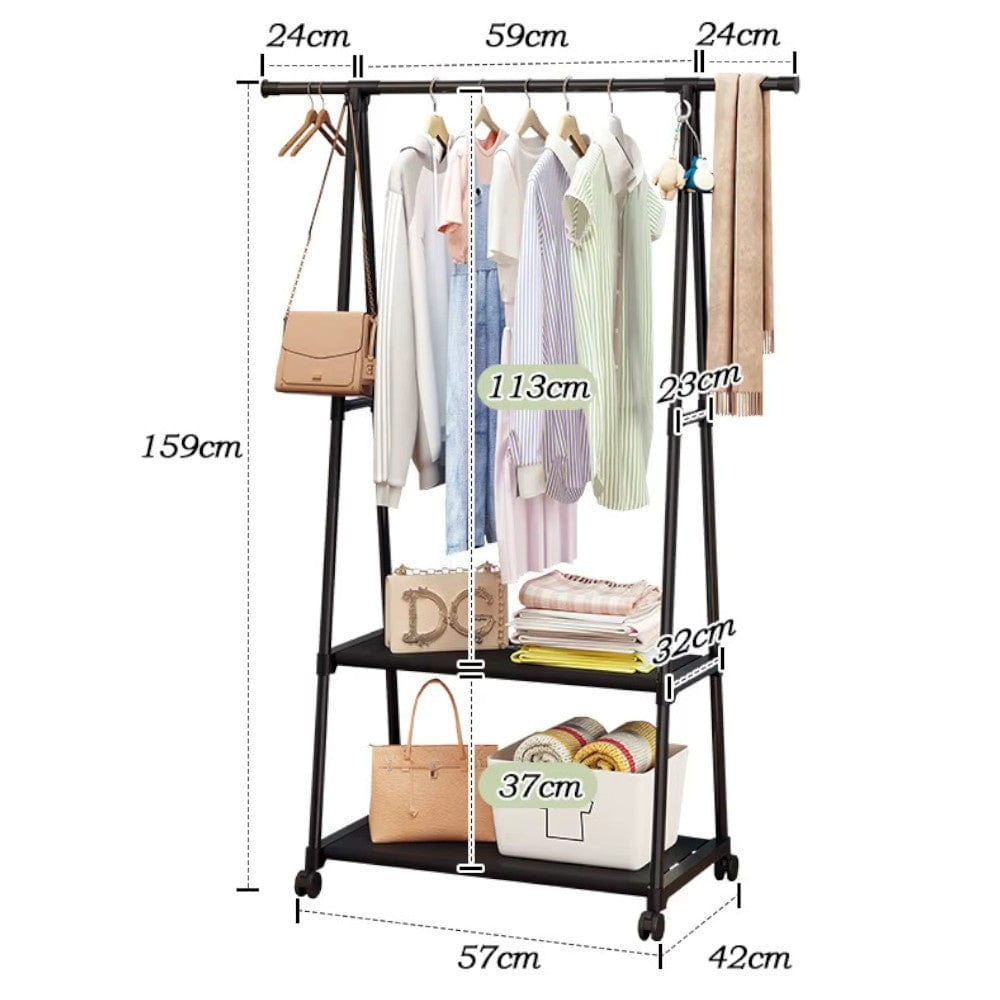 My Store Noir Porte Manteau Meuble Chaussure Roulant noir