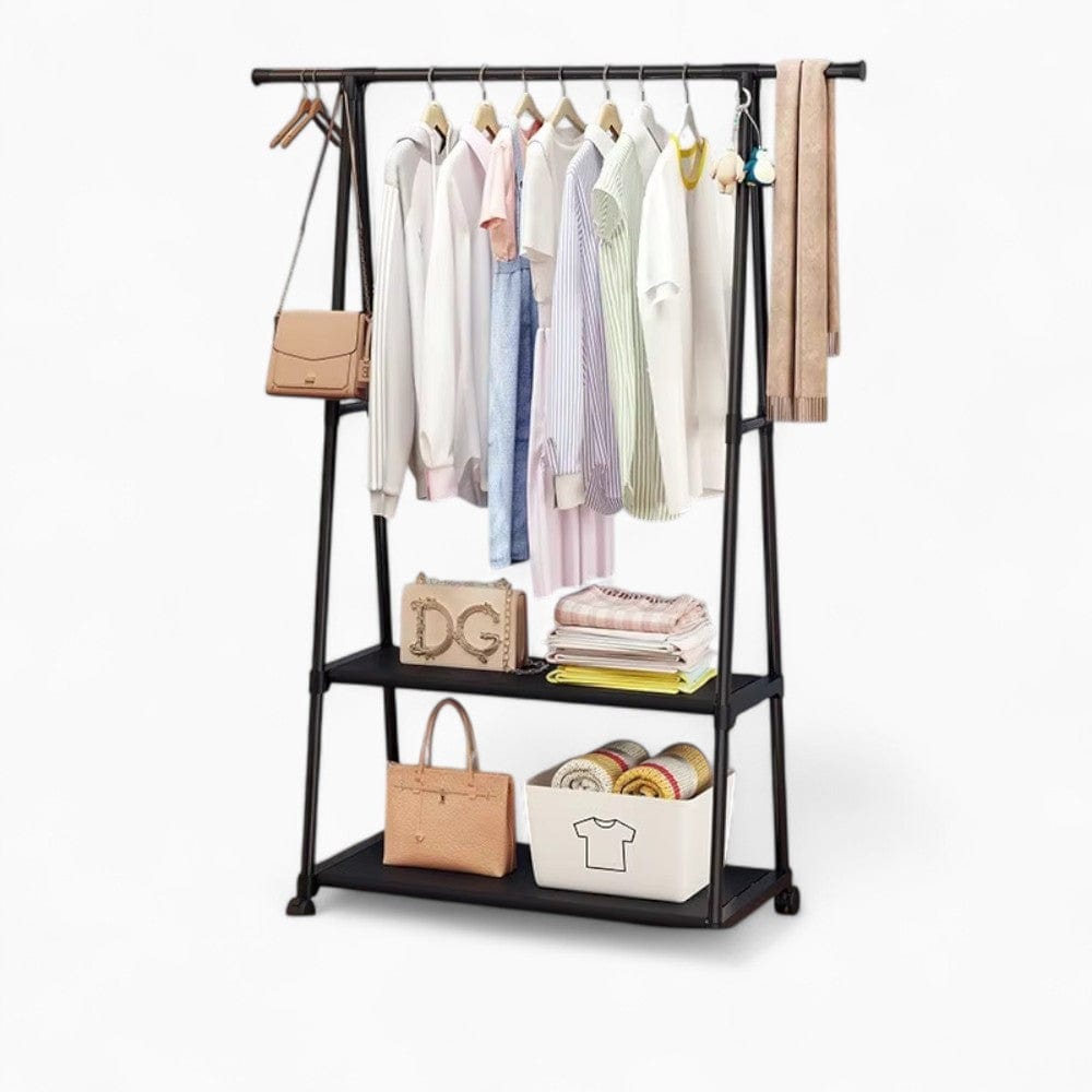 My Store Noir Porte Manteau Meuble Chaussure Roulant noir