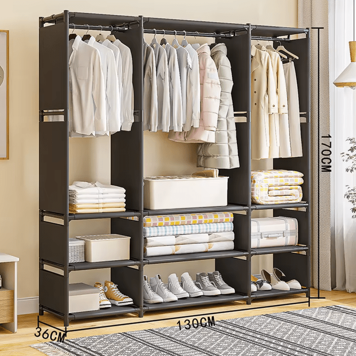 My Store Noir Porte Manteau Meuble Chaussure Triple Etagere Fermé noir