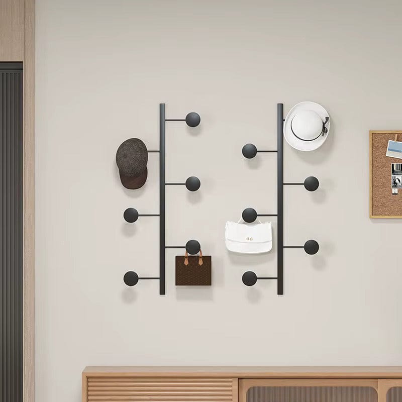 My Store Noir Porte Manteau Mural 2 Crochets rond noir