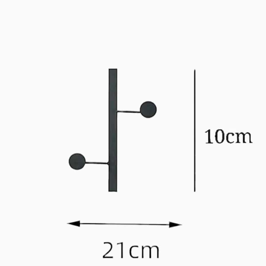 My Store Noir Porte Manteau Mural 2 Crochets rond noir