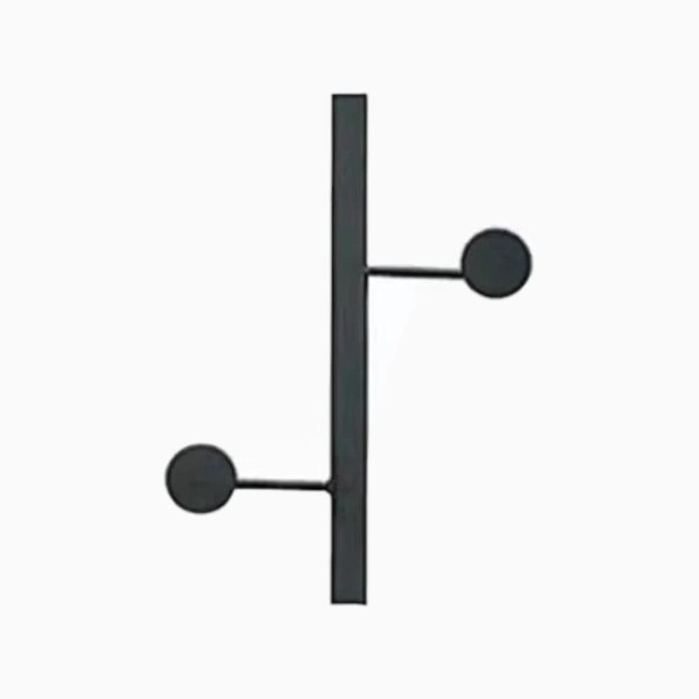 My Store Noir Porte Manteau Mural 2 Crochets rond noir