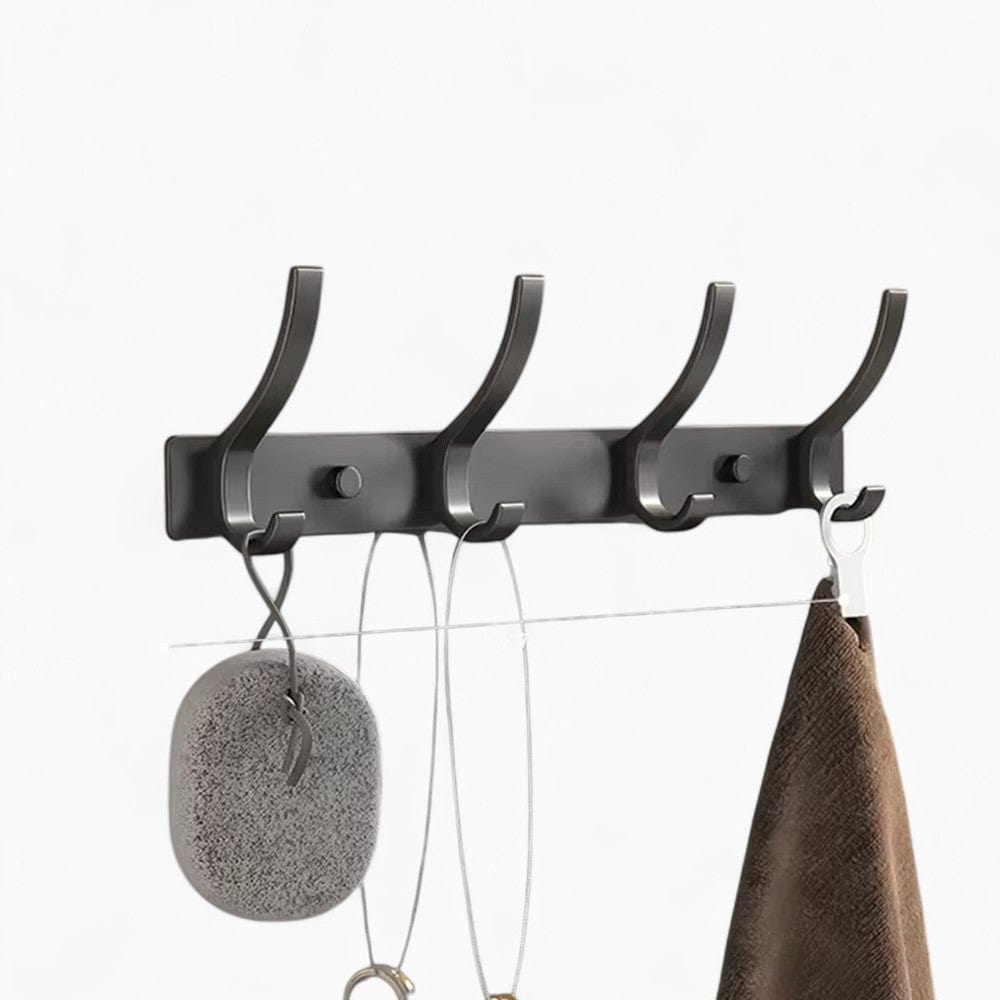 My Store Noir Porte Manteau Mural 4 Crochets moderne noir