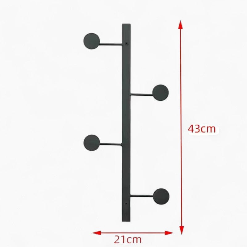 My Store Noir Porte Manteau Mural 4 Crochets rond noir