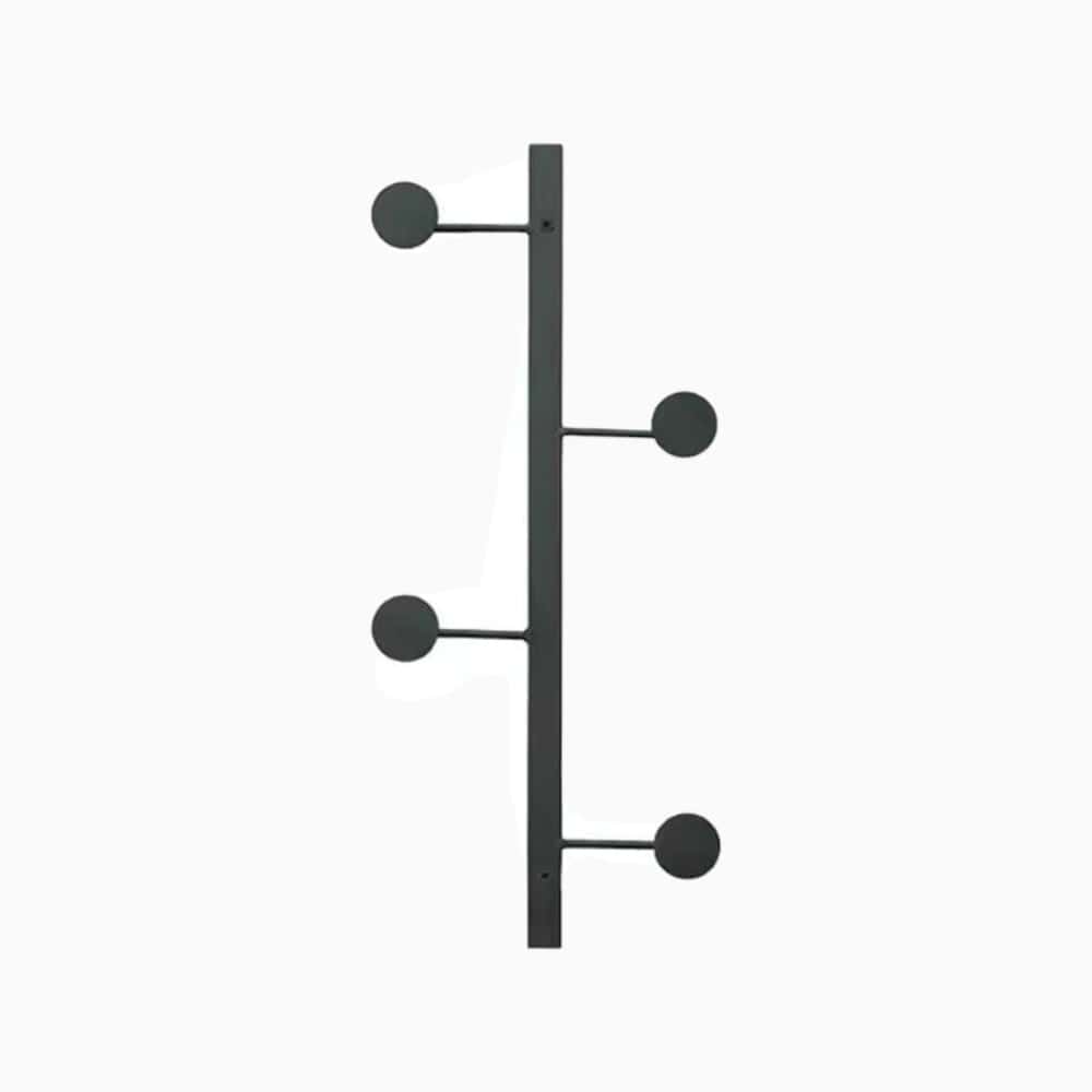 My Store Noir Porte Manteau Mural 4 Crochets rond noir