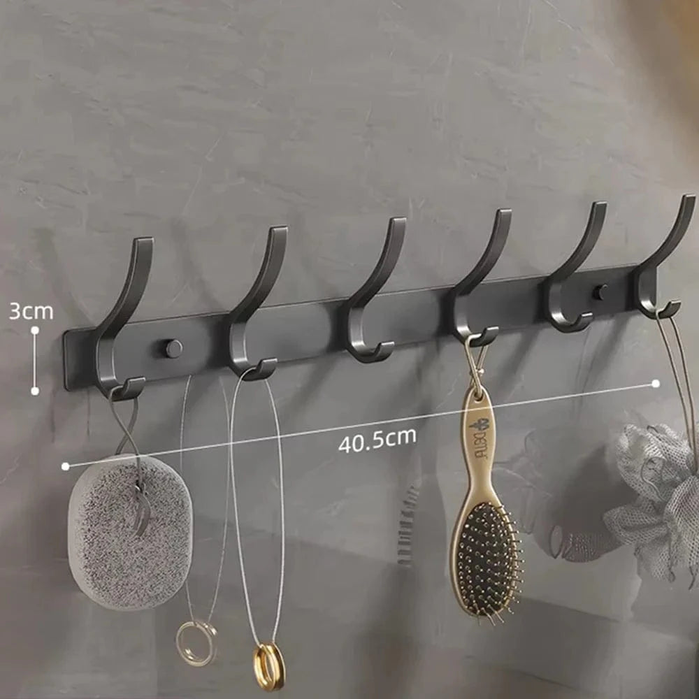 My Store Noir Porte Manteau Mural 6 Crochets moderne noir