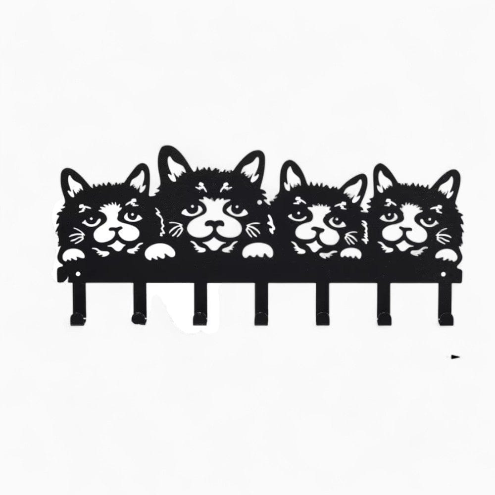 My Store Noir Porte Manteau Mural Chat