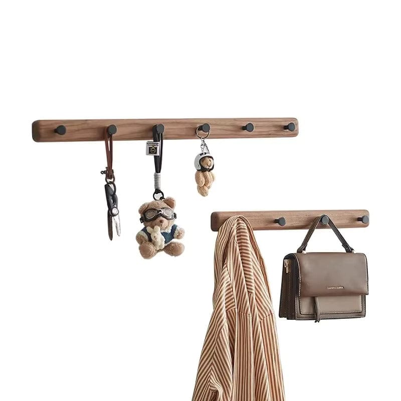 My Store Noir Porte Manteau Mural Entrée bois Crochet noir