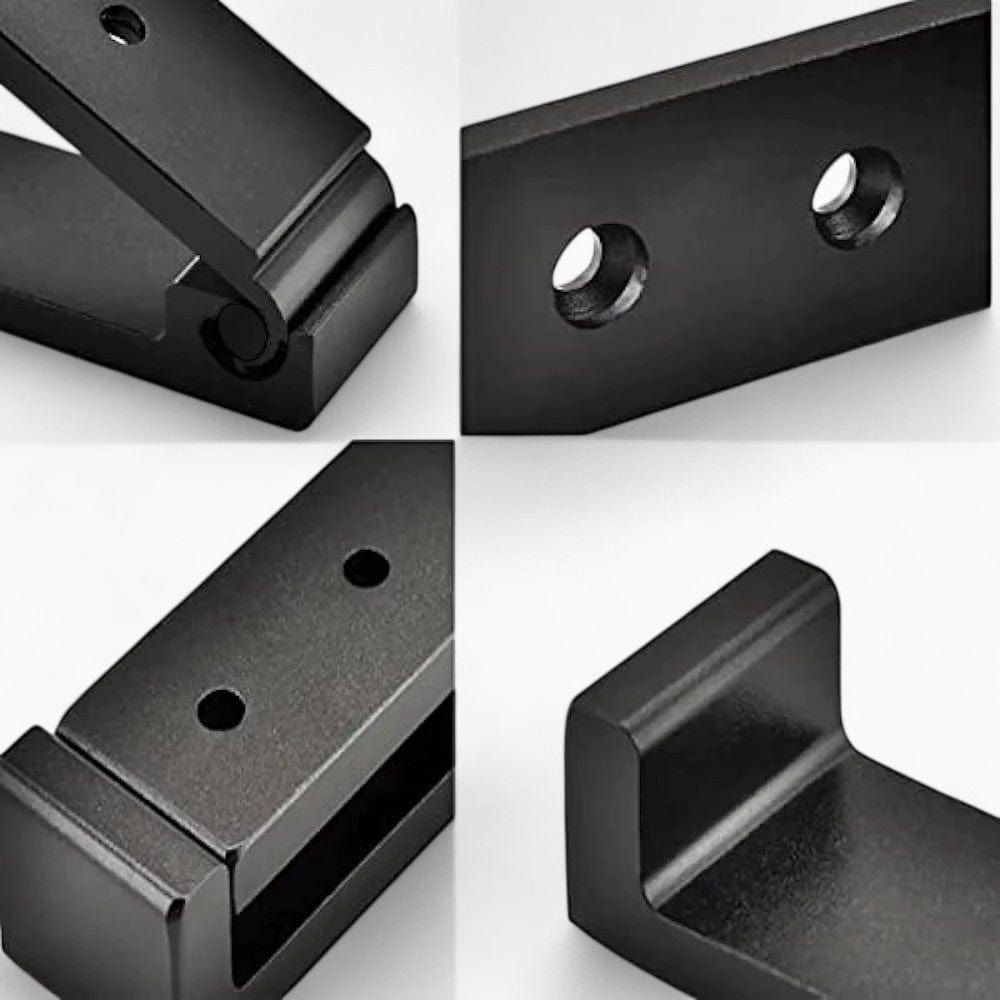 My Store Noir Porte Manteau Patere 4 pliantes noir