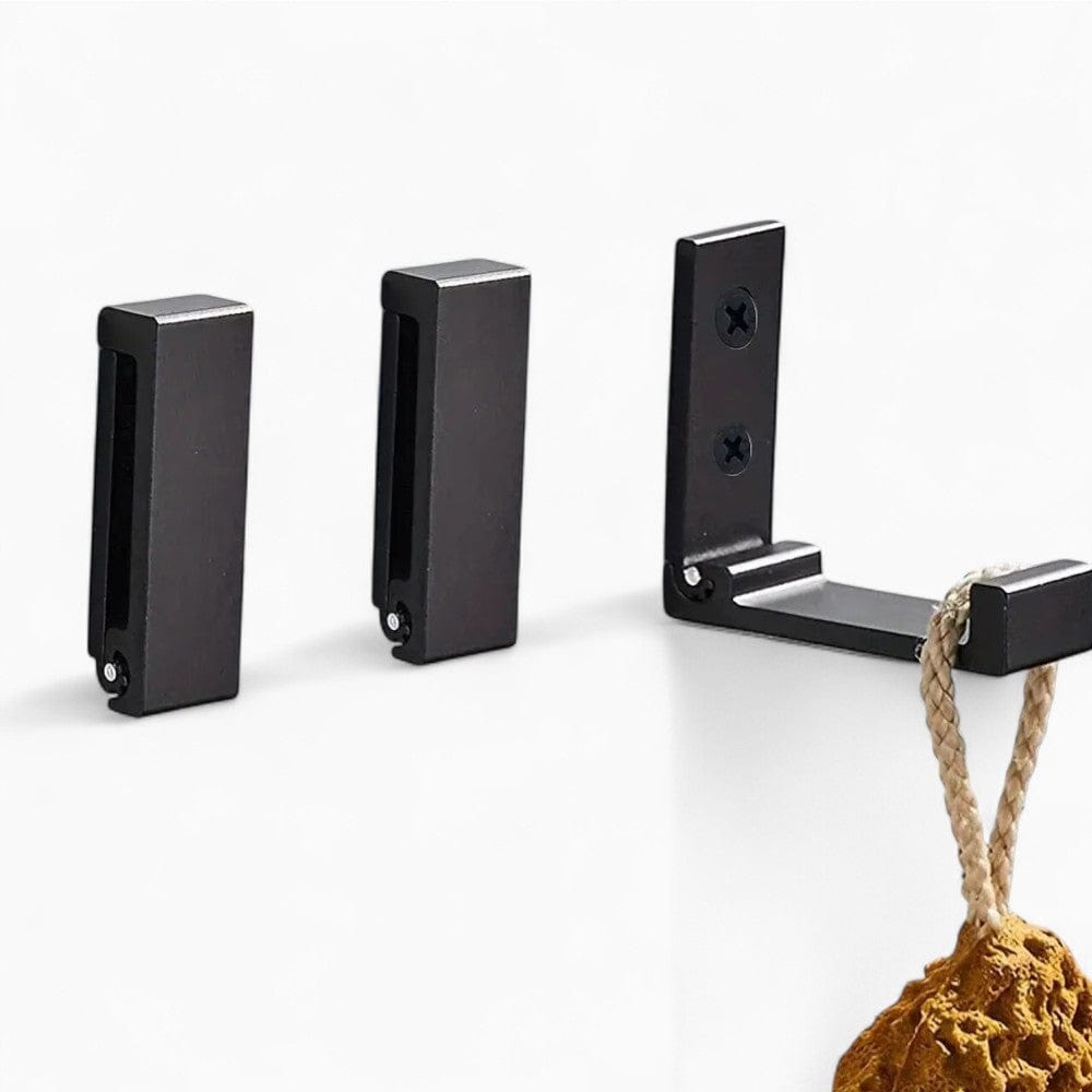 My Store Noir Porte Manteau Patere 4 pliantes noir