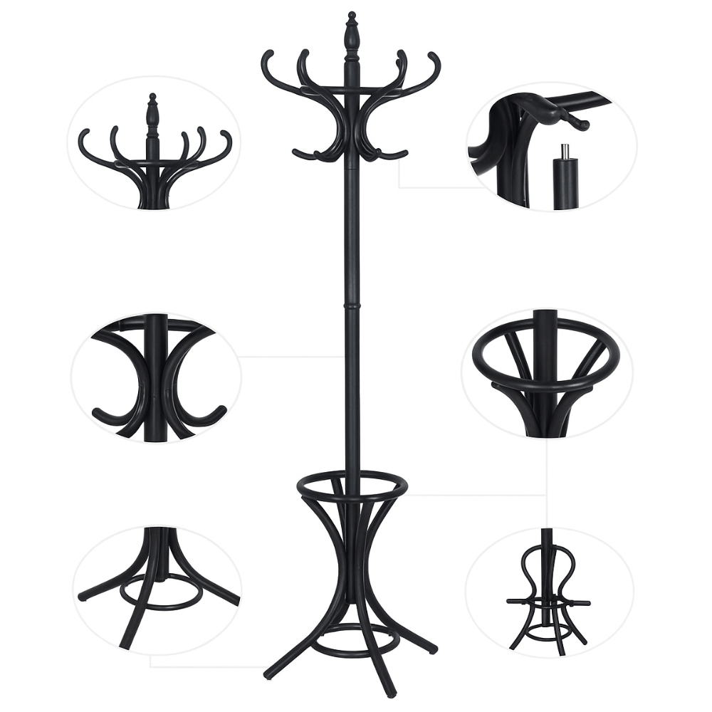 My Store Noir Porte Manteau Perroquet Noir