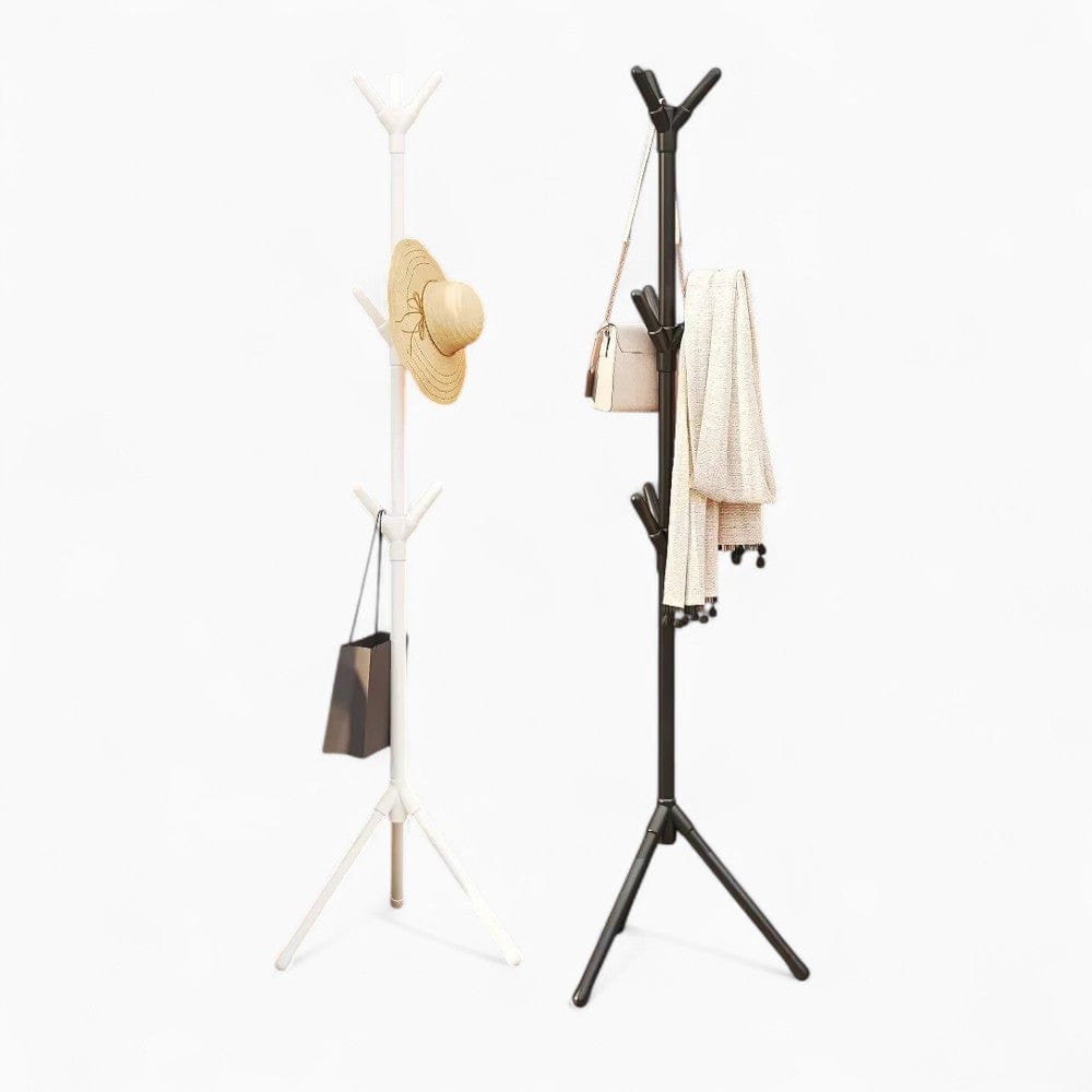 My Store Noir Porte Manteau sur Pied 3 Crochets arrondi noir