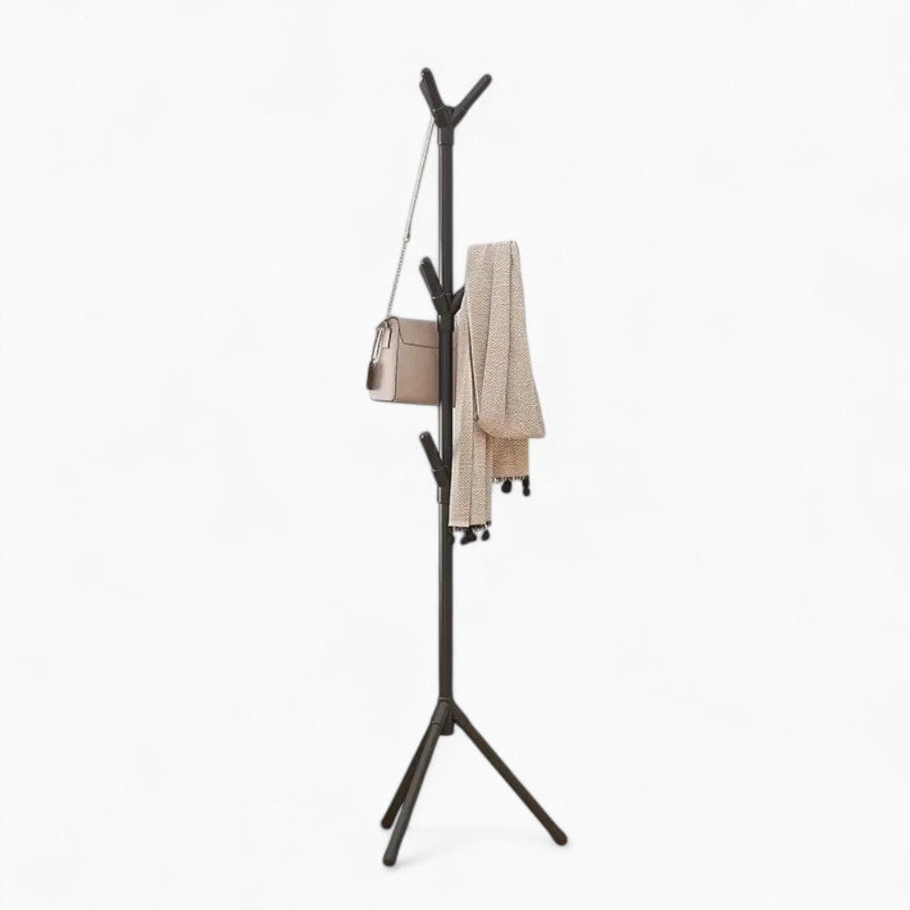 My Store Noir Porte Manteau sur Pied 3 Crochets arrondi noir