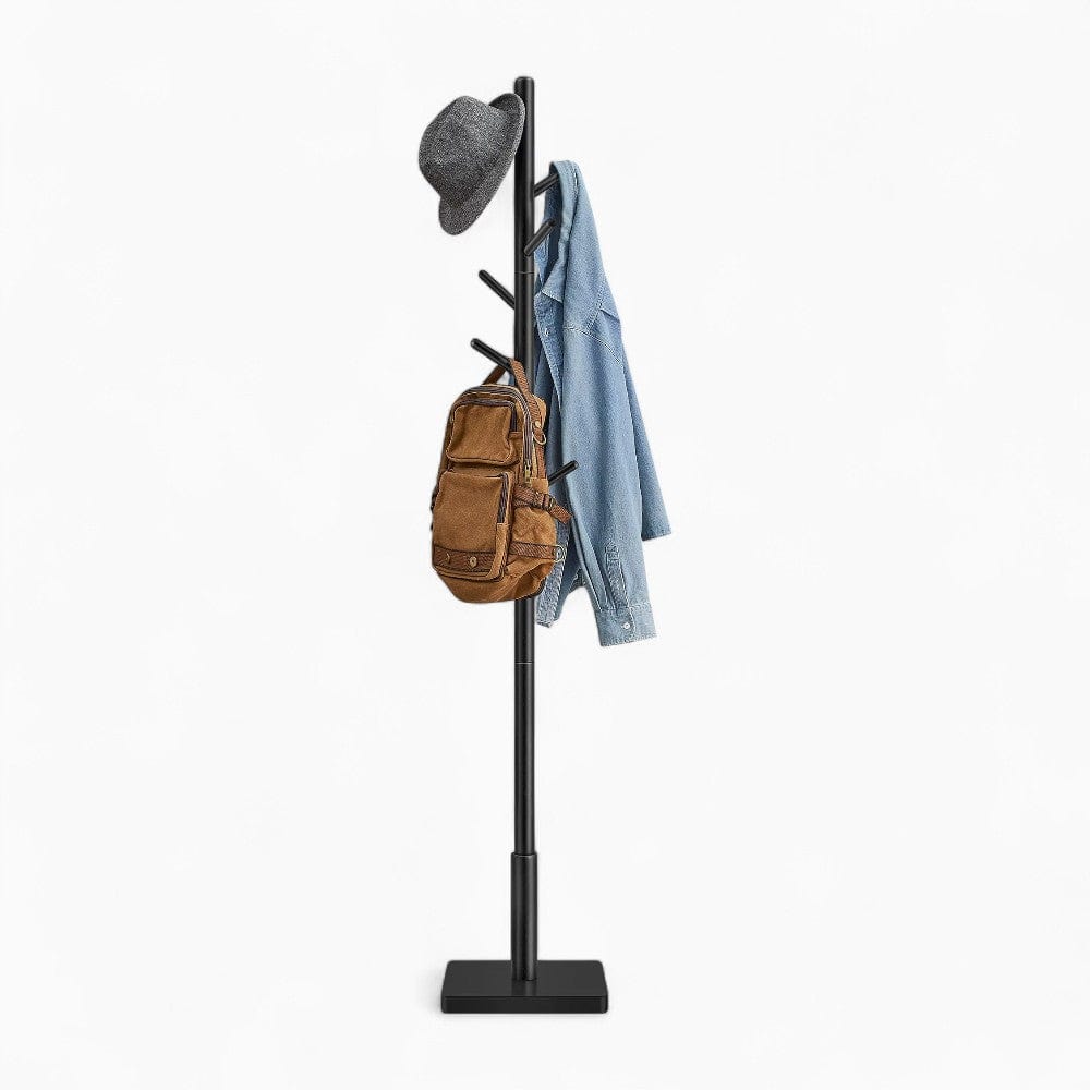 My Store Noir Porte Manteau sur Pied Arbre 8 Crochets bois noir
